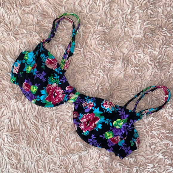 COLORFUL FLORAL PRINT BIKINI TOP • SIZE M • SHI Swim • NWOT - Picture 3 of 4